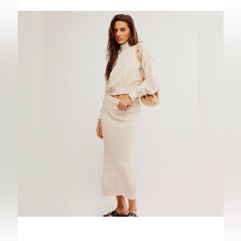 Free People Hailee Cream Skirt Set